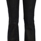 John Galliano Black Washed Mid Waist Flared Denim Pants Cotton