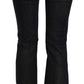 John Galliano Black Washed Mid Waist Flared Denim Pants Cotton