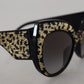 Dolce & Gabbana Black Gold Sequin Butterfly Polarized DG4326 Sunglasses