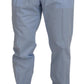 Dolce & Gabbana Blue Cotton Stretch Trousers Chinos Pants
