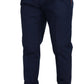Dolce & Gabbana Blue Cotton Silk Trousers Chinos Pants