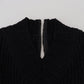 Dolce & Gabbana Black Wool Knitted Sheath Sweater Dress