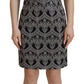 Dolce & Gabbana Black Gray Jacquard Sheath Bodycon Dress