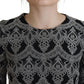 Dolce & Gabbana Black Gray Jacquard Sheath Bodycon Dress
