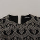 Dolce & Gabbana Black Gray Jacquard Sheath Bodycon Dress