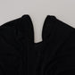 Dolce & Gabbana Black Sheath Midi Gown Wool Wrap Dress