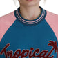 Dolce & Gabbana Blue Pink Queen Sequin Crystal Sweater