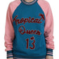 Dolce & Gabbana Blue Pink Queen Sequin Crystal Sweater