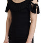 Dolce & Gabbana Black Tank Top Blouse Tassle Cotton Blouse
