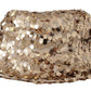 Dolce & Gabbana Gold Silk Sequin Embellished Designer Brim Bucket Hat