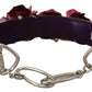 Dolce & Gabbana Multicolor Floral Appliques Metal Shoulder Strap