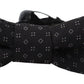 Dolce & Gabbana Black Pattern Silk Adjustable Neck Papillon Bow Tie