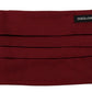 Dolce & Gabbana Maroon Silk Pleated Elastic Ear Strap One Size Face Mask