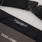 Dolce & Gabbana Black Polka Dot Wide Waist Men Belt Cummerband