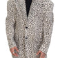 Dolce & Gabbana White Leopard Single Breasted Coat Blazer