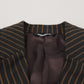 Dolce & Gabbana Black Brown Stripes Single Breasted Blazer