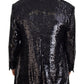 Dolce & Gabbana Black Sequined Cow Pattern Nylon Blazer