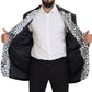 Dolce & Gabbana Black Sequined Cow Pattern Nylon Blazer