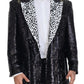 Dolce & Gabbana Black Sequined Cow Pattern Nylon Blazer