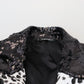 Dolce & Gabbana Black Sequined Cow Pattern Nylon Blazer