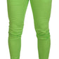 Dolce & Gabbana Light Green Cotton Skinny Men Trousers Pants