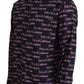 Dolce & Gabbana Black Purple Logo Slim Dress Formal Shirt
