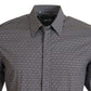 Dolce & Gabbana Gray Brown GOLD Slim Fit Dress Formal Shirt