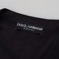 Dolce & Gabbana Black Brocade Button Down Sleeveless Vest Top