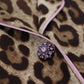 Dolce & Gabbana Brown Leopard Print Long Sleeves Blouse Top