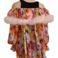Dolce & Gabbana Multicolor Floral Fur Shearling Blouse Top