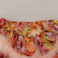 Dolce & Gabbana Multicolor Floral Fur Shearling Blouse Top