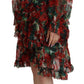 Dolce & Gabbana Multicolor Geranium A-line Knee Length Dress