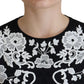 Dolce & Gabbana Black Lace Trim Half Sleeves A-line Dress