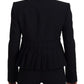 Dolce & Gabbana Black Single Breasted Fit Blazer Wool Jacket