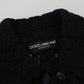 Dolce & Gabbana Black Wool Knitted Button Down Collar Jacket