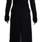 Dolce & Gabbana Black Button Down Long Blazer Cotton Jacket