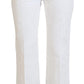 Dolce & Gabbana White Leopard Print High Waist Pants