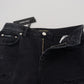Dolce & Gabbana Black Cotton Tattered High Waist Denim Jeans