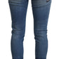 Dolce & Gabbana Blue Washed Cotton Tattered Denim Jeans