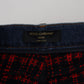 Dolce & Gabbana Blue Checkered Back Skinny Denim Jeans