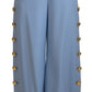 Dolce & Gabbana Light Blue Button Wide Leg Pants