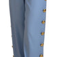 Dolce & Gabbana Light Blue Button Wide Leg Pants
