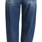 Dolce & Gabbana Blue Washed Cotton Tattered Denim Jeans