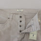 Jeckerson Gray Cotton Tapered Men Casual Pants
