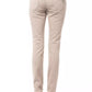 BYBLOS Beige Cotton Women Pant with Back Pocket Chain