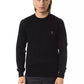 Uominitaliani Black Merino Wool Men's Sweater