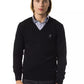 Uominitaliani Black Merino Wool Men Sweater