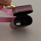 Dolce & Gabbana Pink Black Leather Strap Gold Metal Logo Airpods Case