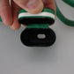 Dolce & Gabbana Green Leather Strap Gold Metal Logo Airpods Case