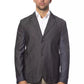 Verri Gray Cotton Men Single Breasted Blazer
